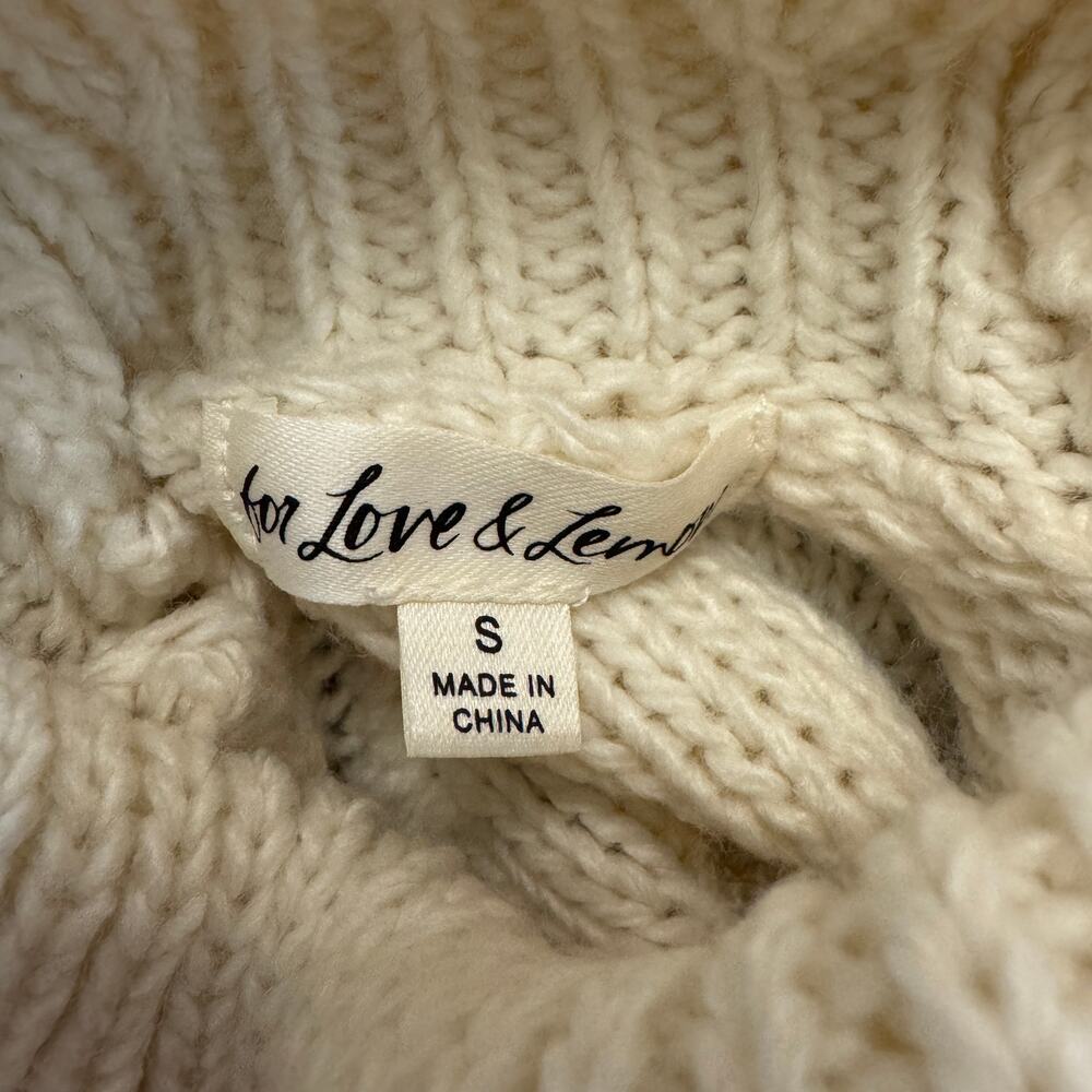 For Love and Lemons Vera Cropped Cut Out Sweater Cream - Picture 9 of 10